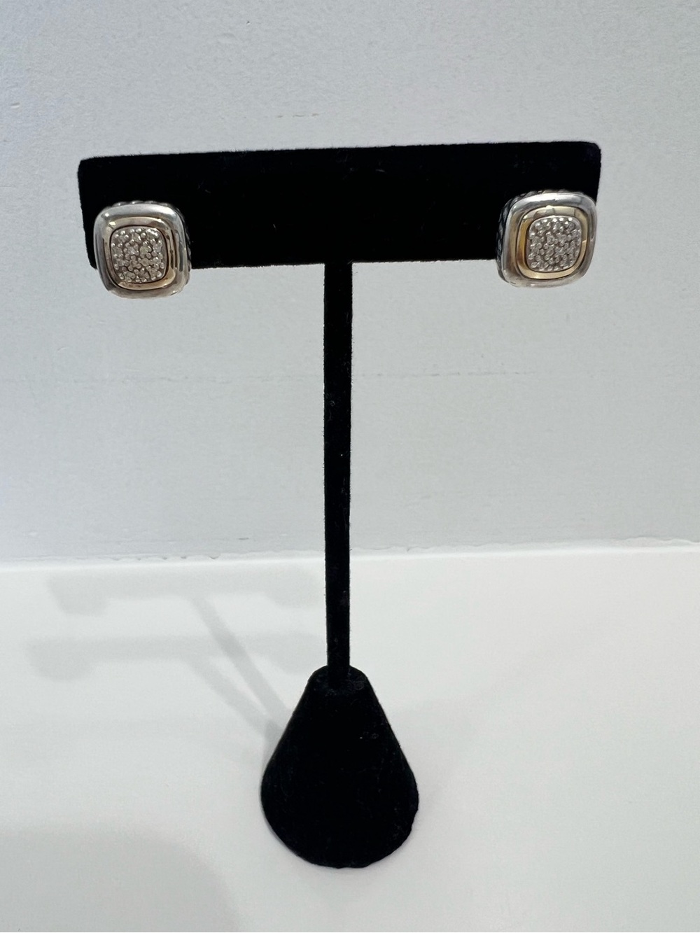 Sterling Silver 14KT Gold & Diamonds Earrings